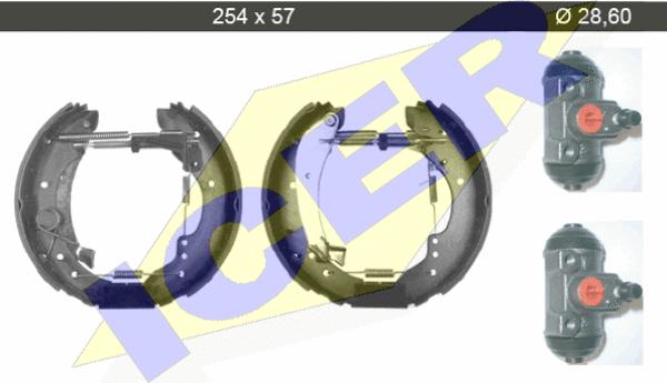 Icer 79KT0080 C - Комплект гальм, барабанний механізм autozip.com.ua