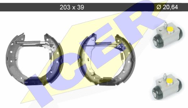 Icer 79KT0087 C - Комплект гальм, барабанний механізм autozip.com.ua