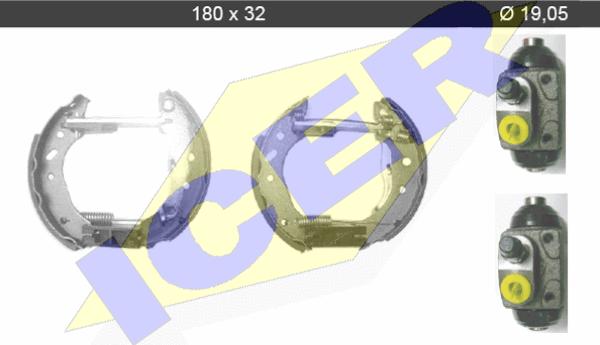 Icer 79KT0025 C - Комплект гальм, барабанний механізм autozip.com.ua