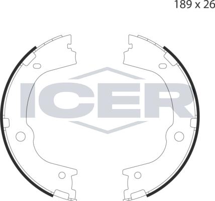 Icer 79PB4049 C - Комплект гальм, ручник, парковка autozip.com.ua