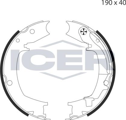 Icer 79PB4043 C - Комплект гальм, ручник, парковка autozip.com.ua