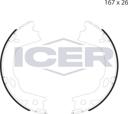 Icer 79PB4055 C - Комплект гальм, ручник, парковка autozip.com.ua