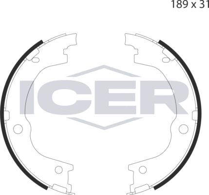 Icer 79PB4053 C - Комплект гальм, ручник, парковка autozip.com.ua