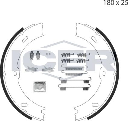 Icer 79PB4009 C - Комплект гальм, ручник, парковка autozip.com.ua