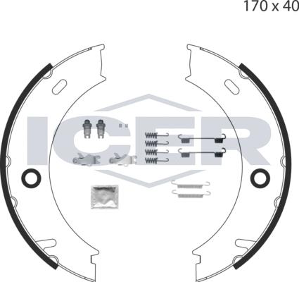 Icer 79PB4008 C - Комплект гальм, ручник, парковка autozip.com.ua