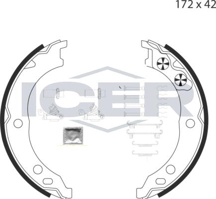 Icer 79PB4019 C - Комплект гальм, ручник, парковка autozip.com.ua