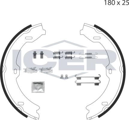 Icer 79PB4015 C - Комплект гальм, ручник, парковка autozip.com.ua