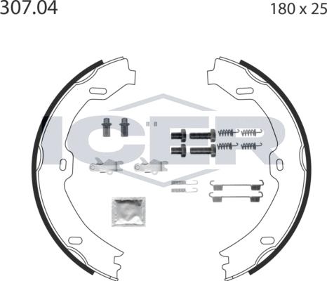 Icer 79PB4013 C - Комплект гальм, ручник, парковка autozip.com.ua