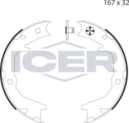 Icer 79PB4034 C - Комплект гальм, ручник, парковка autozip.com.ua