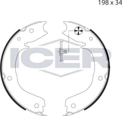 Icer 79PB4035 C - Комплект гальм, ручник, парковка autozip.com.ua