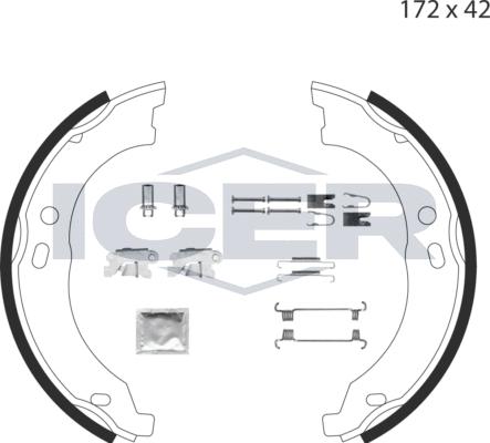 Icer 79PB4020 C - Комплект гальм, ручник, парковка autozip.com.ua