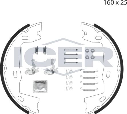 Icer 79PB4021 C - Комплект гальм, ручник, парковка autozip.com.ua