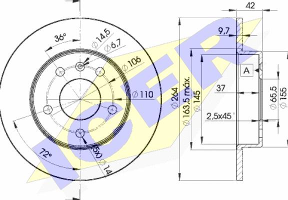 Icer 78BD9110-2 - Гальмівний диск autozip.com.ua