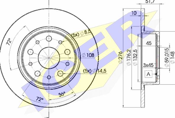 Icer 78BD4646-2 - Гальмівний диск autozip.com.ua