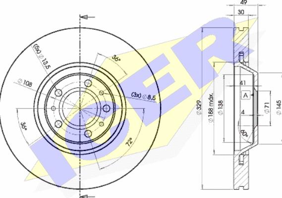 Icer 78BD4608-2 - Гальмівний диск autozip.com.ua