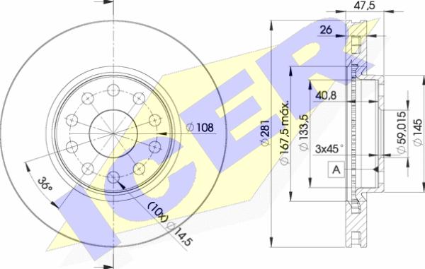 Icer 78BD4639-2 - Гальмівний диск autozip.com.ua