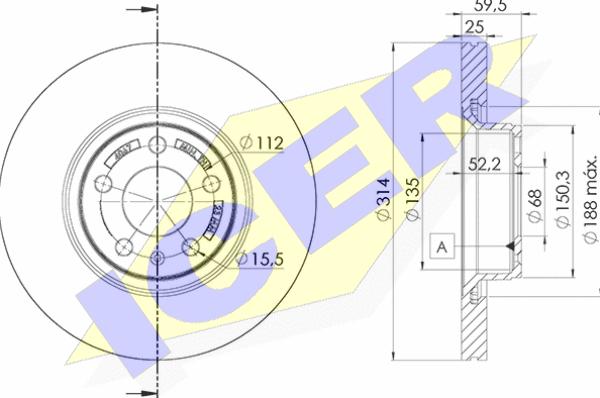 Icer 78BD4067-2 - Гальмівний диск autozip.com.ua