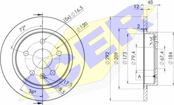 Icer 78BD4117-2 - Гальмівний диск autozip.com.ua