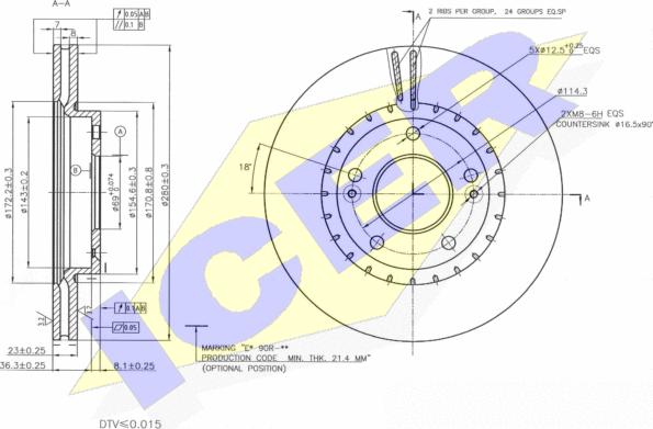 Icer 78BD5182-2 - Гальмівний диск autozip.com.ua