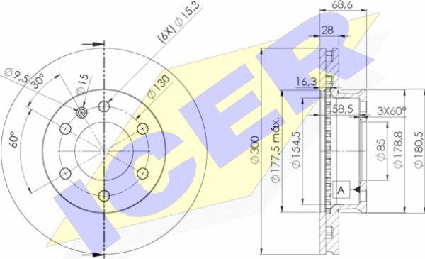 Icer 78BD0190-2 - Гальмівний диск autozip.com.ua