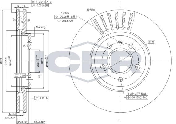 Icer 78BD1569-1 - Гальмівний диск autozip.com.ua