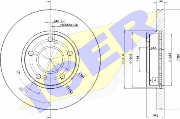 Icer 78BD1057-2 - Гальмівний диск autozip.com.ua