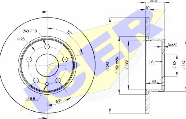 Icer 78BD8684-2 - Гальмівний диск autozip.com.ua