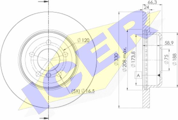 Icer 78BD3555-2 - Гальмівний диск autozip.com.ua