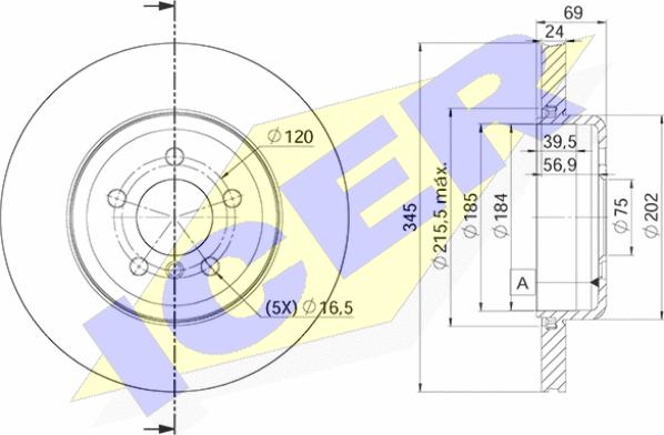 Icer 78BD3562-2 - Гальмівний диск autozip.com.ua