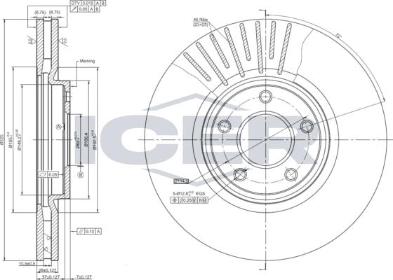 Icer 78BD2059-2 - Гальмівний диск autozip.com.ua