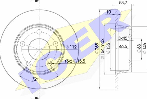 Icer 78BD2880-2 - Гальмівний диск autozip.com.ua