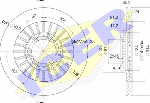 Icer 78BD7043-2 - Гальмівний диск autozip.com.ua