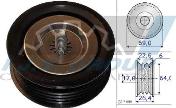 IJS GROUP 93-1390 - Паразитний / провідний ролик, поліклиновий ремінь autozip.com.ua