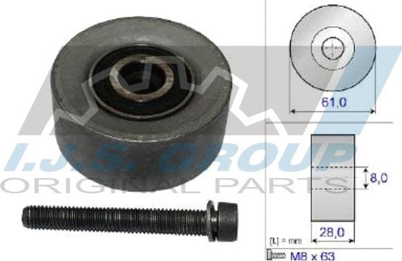 IJS GROUP 93-1347 - Паразитний / Провідний ролик, зубчастий ремінь autozip.com.ua