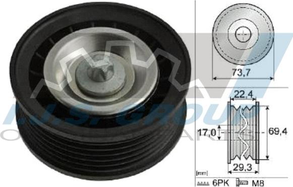 IJS GROUP 93-2185 - Паразитний / провідний ролик, поліклиновий ремінь autozip.com.ua