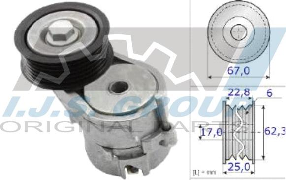 IJS GROUP 93-2359 - Натягувач ременя, клинові зуб. autozip.com.ua