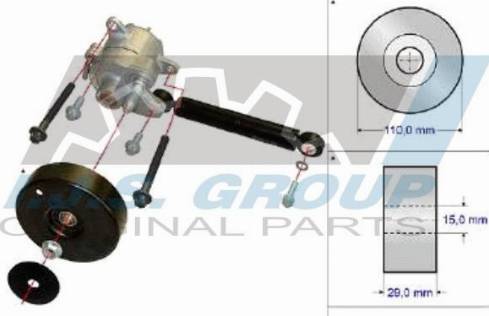 IJS GROUP 93-2267 - Ремонтний комплект, важіль натяжки поліклинового ременя autozip.com.ua