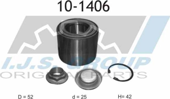 IJS GROUP 10-1406 - Комплект підшипника маточини колеса autozip.com.ua