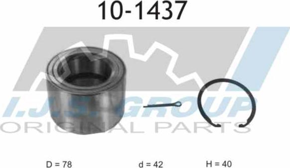 IJS GROUP 10-1437 - Комплект підшипника маточини колеса autozip.com.ua