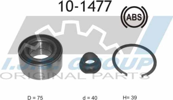 IJS GROUP 10-1477 - Комплект підшипника маточини колеса autozip.com.ua