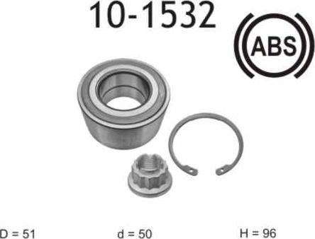 IJS GROUP 10-1532 - Комплект підшипника маточини колеса autozip.com.ua