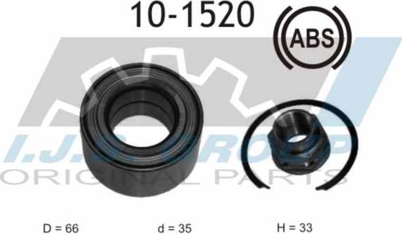 IJS GROUP 10-1520 - Комплект підшипника маточини колеса autozip.com.ua