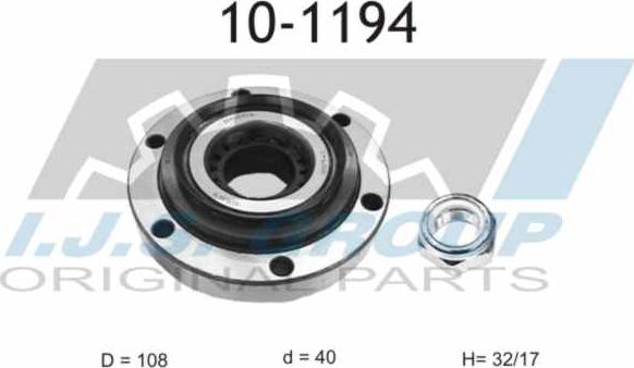 IJS GROUP 10-1194 - Комплект підшипника маточини колеса autozip.com.ua