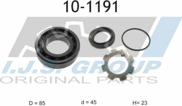 IJS GROUP 10-1191 - Комплект підшипника маточини колеса autozip.com.ua