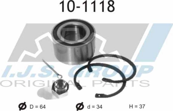 IJS GROUP 10-1118 - Комплект підшипника маточини колеса autozip.com.ua