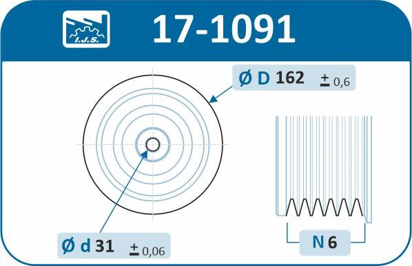 IJS GROUP 17-1091 - Ремінний шків, колінчастий вал autozip.com.ua