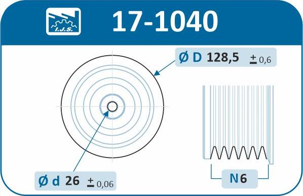 IJS GROUP 17-1040 - Ремінний шків, колінчастий вал autozip.com.ua