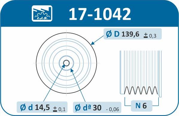 IJS GROUP 17-1042 - Ремінний шків, колінчастий вал autozip.com.ua