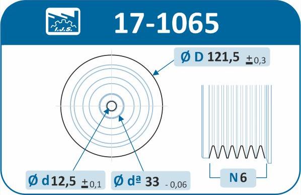 IJS GROUP 17-1065 - Ремінний шків, колінчастий вал autozip.com.ua