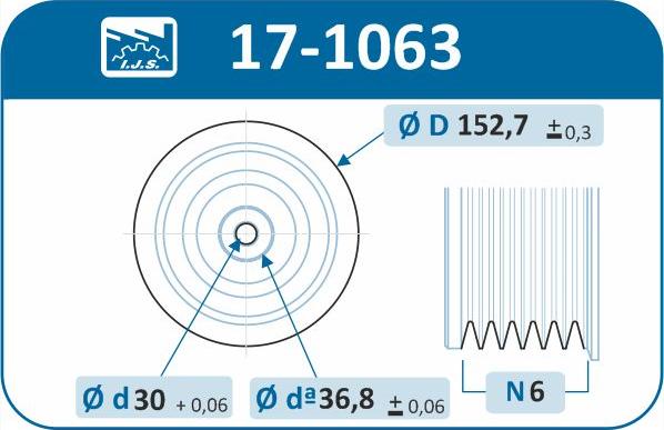 IJS GROUP 17-1063 - Ремінний шків, колінчастий вал autozip.com.ua